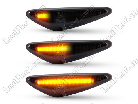 Lighting of the black dynamic LED side indicators for Mazda RX-8
