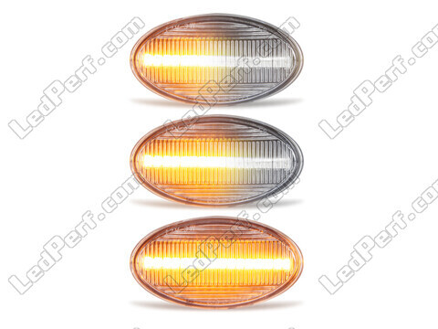 Lighting of the transparent sequential LED turn signals for Mini Convertible II (R52)