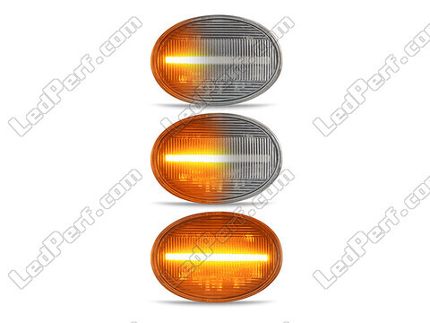 Lighting of the transparent sequential LED turn signals for Mini Convertible III (R57)