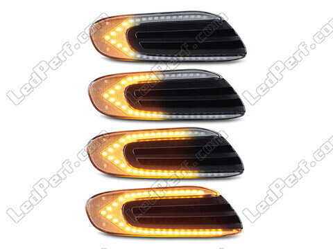 Lighting of the transparent sequential LED turn signals for Mini Convertible IV (F57)