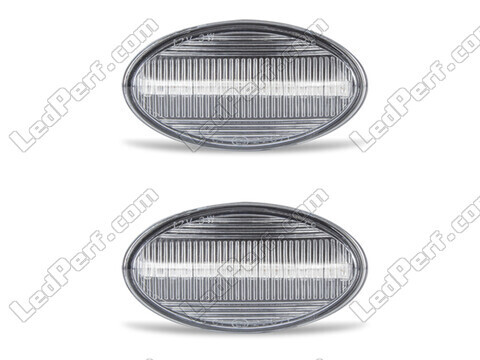 Front view of the sequential LED turn signals for Mini Cooper II (R50 / R53) - Transparent Color