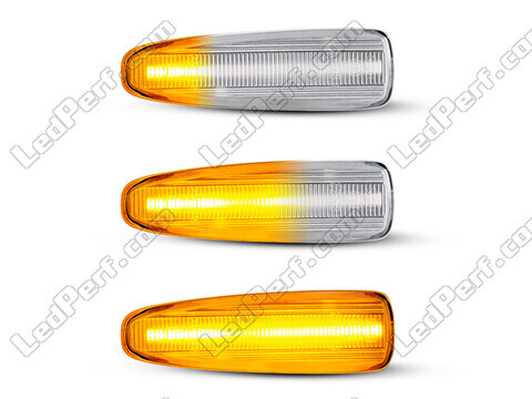 Lighting of the transparent sequential LED turn signals for Mitsubishi Pajero IV
