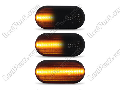 Lighting of the black dynamic LED side indicators for Nissan 350Z