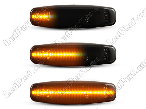 Lighting of the black dynamic LED side indicators for Nissan Murano II