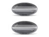 Front view of the sequential LED turn signals for Peugeot 206+ - Transparent Color