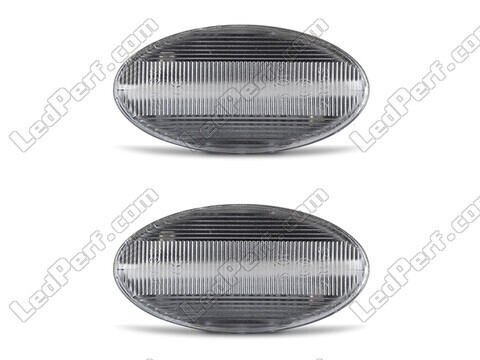 Front view of the sequential LED turn signals for Peugeot 308 II - Transparent Color