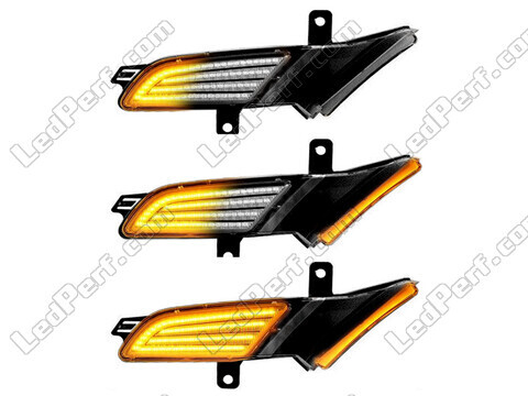 Lighting of the transparent sequential LED turn signals for Porsche Cayenne (2007 - 2010)