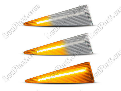 Lighting of the transparent sequential LED turn signals for Renault Scenic 2