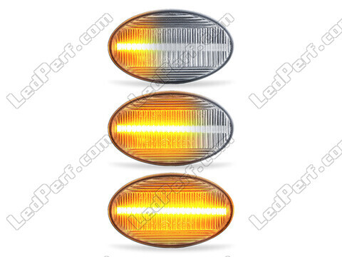 Lighting of the transparent sequential LED turn signals for Smart Fortwo