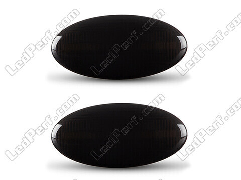 Front view of the dynamic LED side indicators for Subaru Impreza GE/GH/GR - Smoked Black Color