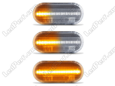 Lighting of the transparent sequential LED turn signals for Volkswagen Bora