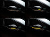 Different stages of the scrolling light of Osram LEDriving® dynamic turn signals for Volkswagen Golf 8 side mirrors
