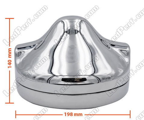 Round and chrome headlight for 7 inch full LED optics of Kawasaki Zephyr 750 Dimensions