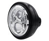 Example of round black headlight with chrome LED optic for Ducati Sport 1000
