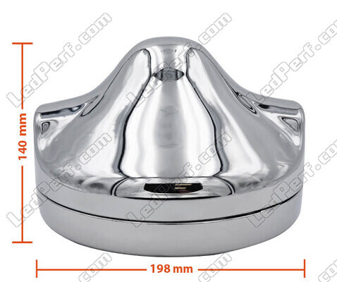 Round and chrome headlight for 7 inch full LED optics of Honda CB 250 Two Fifty Dimensions