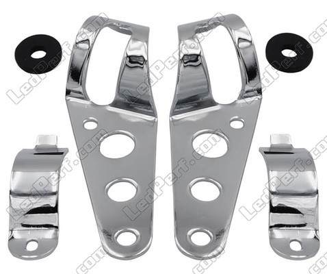 Set of Attachment brackets for chrome round Kawasaki VN 1500 Classic headlights