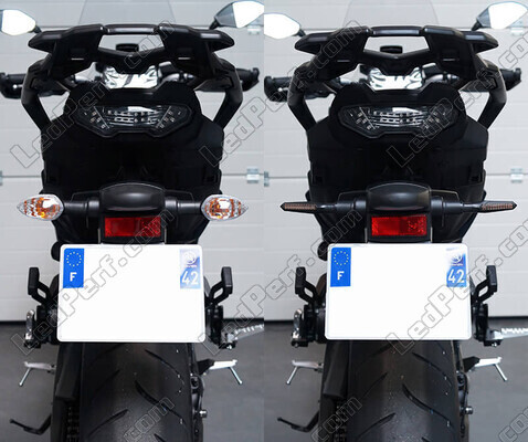Before and after comparison following a switch to Sequential LED Indicators for Royal Enfield Classic 350 (2022 - 2023)