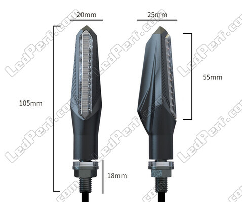 Overall dimensions of dynamic LED turn signals with Daytime Running Light for Suzuki GSX-S 750