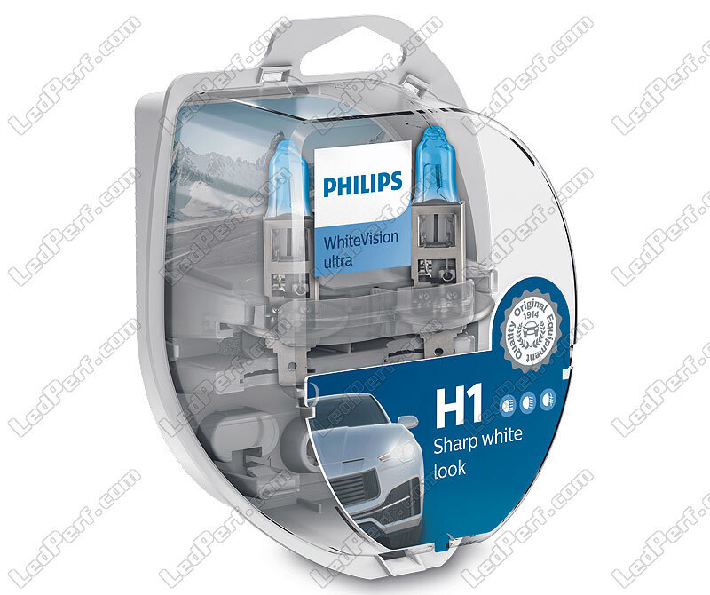 2 Philips WhiteVision ULTRA H1 Bulbs + 2 Free W5W - 12258WVUSM