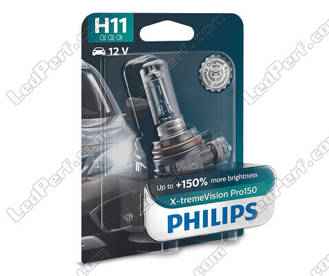 1x Philips X-tremeVision PRO150 55W 12V H11 Bulb - 12362XVPB1