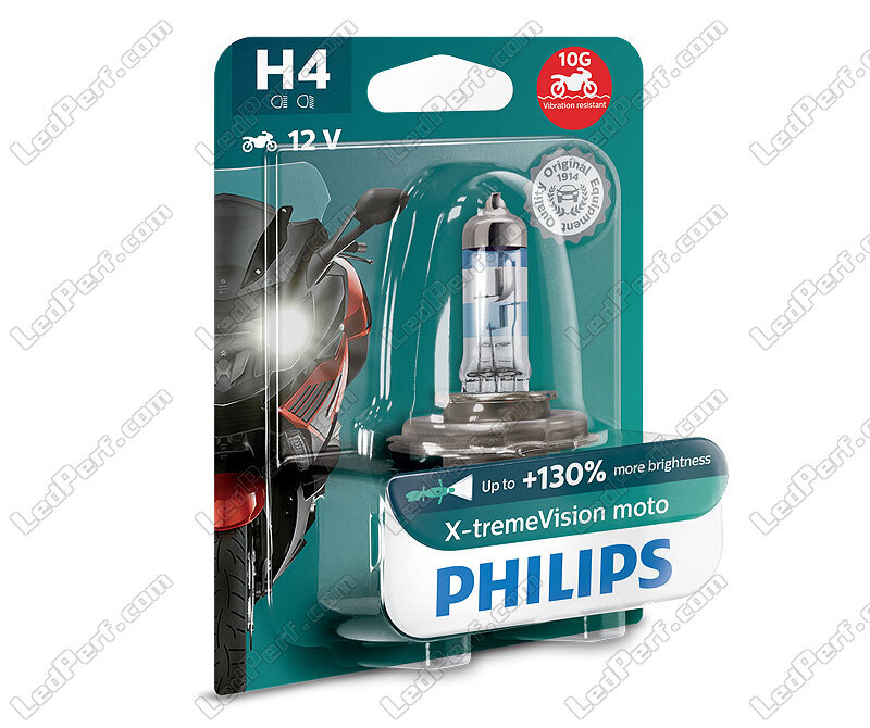 There Geography comb Philips X-tremeVision Motorcycle +130% 60/55W H4 Bulb - 12342XV+BW