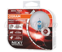 OSRAM Cool Blue Boost H11 Car Headlight Bulbs Twin 62211CBB-HCB