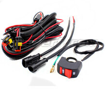 Motorcycle power harness with handlebar switch for additional LED lights - 2 connector
