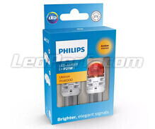 2x LED bulbs Philips PY21W Ultinon PRO6000 - Amber - BAU15S - 11498AU60X2