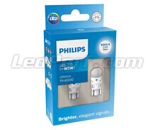 2x W5W Philips Ultinon PRO6000 LED bulbs - 12V - White 8000K - 11961XU60X2