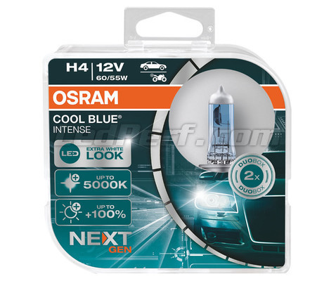 H4 Osram Cool Blue Intense Next Gen 12V 60/55W Halogen Bulbs (Pair)